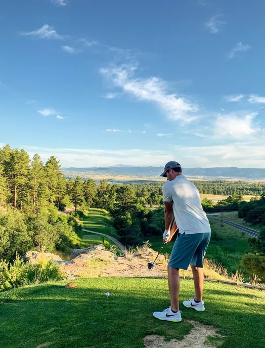 A golfer on the fairway during a championship round
